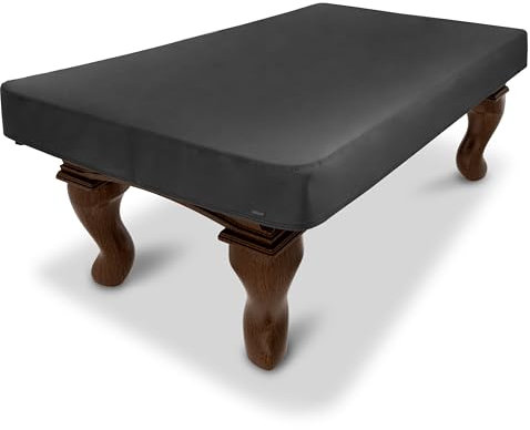 GoSports 8 ft Premium Leatherette Pool Table Cover - Waterproof & Tearproof - Heavy Duty Indoor & Outdoor Billiard Table Cover - Black