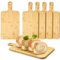5 Pcs Wood Cutting Board with Handle, Wooden Serving Board Bulk, Kitchen Chopping Boards for Pizza Bread Cheese Charcuterie Fruit Vegetables (40 x 20 cm)