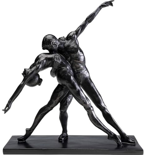 Kare Design Deko Figur Dancers, Schwarz, Handarbeit, Deko Objekt fürs Wohnzimmer, für Regale, Ballett, Tanz Design, Klassisch, Schlafzimmerdekoration, 38x34x13