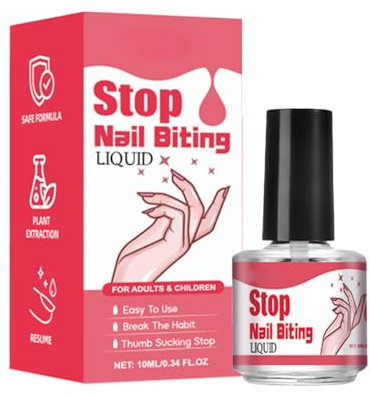 Monozoz Bitter Nail Polish | Stop Nail Biting Kids 10ML,Finger Nail Biting Polish, Thumb Sucking Safe Product, Long-Lasting, Dual-Effect For Kids And Adults, Stop Thumb Sucking