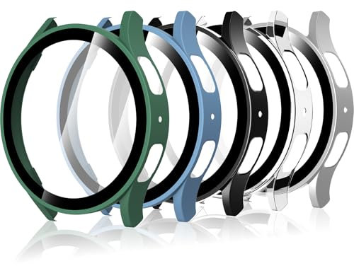 Bigqin 5 Piezas Protector de Pantalla Compatible con Samsung Galaxy Watch 7 40mm, con Vidrio Templado, Cubierta Completa, antiarañazos, Funda Protector Compatible con Galaxy Watch 7 40mm