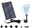 Teichpumpe Solar, Solarbrunnen für Draussen, Solar Springbrunnen für Außen, Wasserpumpe Solar, mit 6 Fontänenstile für Garten, Vogel-Bad,Teich,Fisch-Behälter.