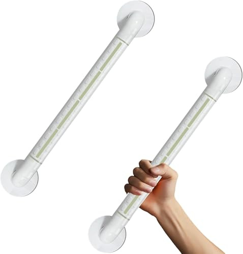 Rutschfeste Haltegriffe Sicherheitsgriff 60CM, Duschgriffe mit Fluoreszenz | Rutschfest Edelstahl- und Nylon-Sicherheitsgriffe, Badezimmergriff Balance-Haltegriff für Schwangere Kinder Senioren