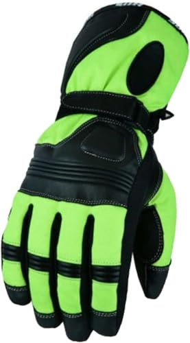 WMW WALI MOTO WEAR Motorradhandschuhe für Herren und Damen–Winterhandschuhe für Motorradfahrer,Wasserdicht,Winddicht,Warm, Thinsulate,für Reiten und Motorsport,Biker Handschuhe (Green, M)