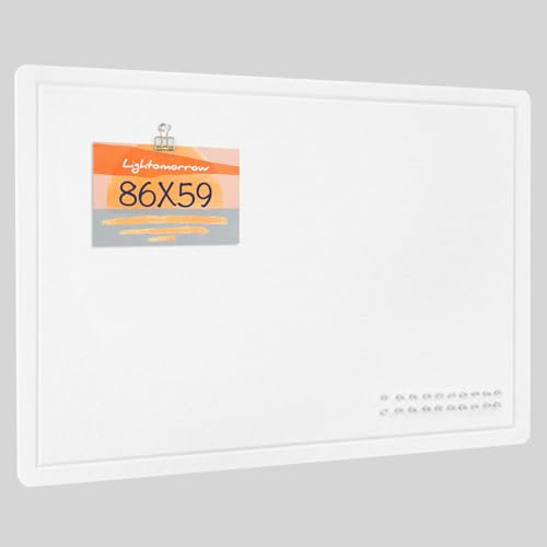 Bulletin Board, 84 x 59 Centimeters Felt Board - Decorative Pin Board, Cork Board Alternative for Wall, Foldable Picture Board Self-Adhesive Vision Board Prayer Board with 20 Pushpins - White