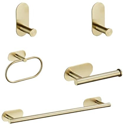 Badezimmer-Zubehör-Sets ohne Bohren, schwarz, Handtuchhalter, Stange, Ring, Bademantel, Kleiderhaken, Hardware, 1
