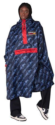 Rainkiss – Regenponcho für Erwachsene – Wasserdicht – PFAS-frei – Einheitsgröße – Multicolor – 100% recyceltes Polyester – Design: Oracle Red Bull Racing RB20