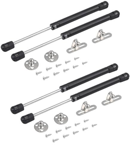 Bohaner 4 x Gasdruckfeder 200N Universal Gasdruckdämpfer Gasfeder Gasstoßdämpfer Möbel Dämpfer für Klappen Schranktür Stoßdämpfer Küchenschrank(Schwarz 4Stk 200N)