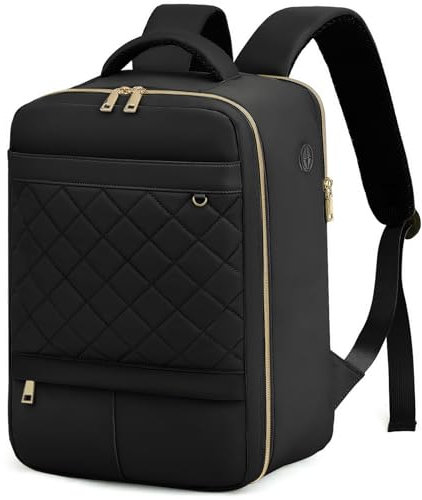 Yankony Handgepäck Rucksack Flugzeug 40x20x25 für Ryanair Reiserucksack 14 Zoll Laptopfach 20L Cabin Bag Unter Sitzplatz Travel Backpack für Damen, Schwarz