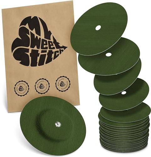 MySweetStitch - 25 x FreeStyle Libre 1 & 2 cerotti sensore, Overpatch rotondo Ø 65mm, con foro di ventilazione, cerotto impermeabile, traspirante, Made in Germany, Olive-Green