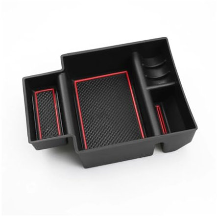 HBHYU Mittelarmlehne Handschuhfach Armlehnen-Ablagefach Für Seat Für Leon MK3 Für Leon Für Cupra 5F 2013–2019 Zubehör Für Die Zentralverriegelung Center Console Tray(Red)