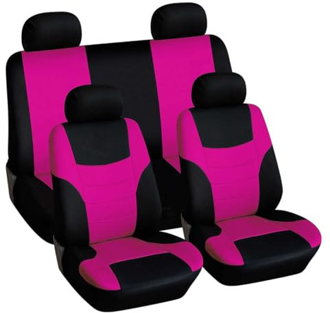 MAGICLULU 8 Pezzi Coprisedile Auto Set Protezione per Sedili Rete Traspirante Facile da Installare e Rosa Fluorescente