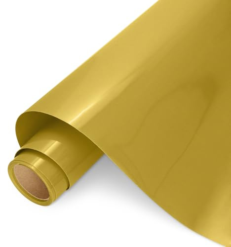 AMAZINGHOME Gold Heat Transfer Vinyl Roll - 30.5 cm x 400 cm, Premium Iron On Vinyl for Fabric, Compatible with All Cutting Machines, HTV for Clothing, Bags, Home Decor