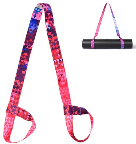 Yogamatte Tragegurt aus Baumwolle, Verstellbare Yogamatten Carrying Strap für Alle Yogamatten Größen, Elastisch Yoga Gurt für Pilates Training Aerobic Outdoor Sportmatten, 150±5*3.8 cm (Ohne Matte)