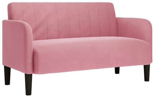 KPOUTRFG Canapé 2 places rose avec revêtement en velours, noyau à ressorts et mousse pour salon, canapé deux places avec housse en velours rose, 109 cm