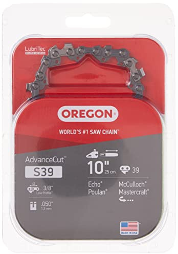 Oregon Chainsaw Chain for 10 Bar, 3/8 LP, .050 Gauge, 39 Drive Links