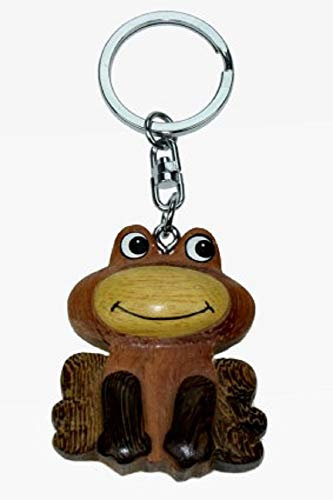 Frosch Schlüsselanhänger aus Holz