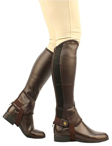 Saxon. Donna Equileather Mezzo Chaps Marrone XL