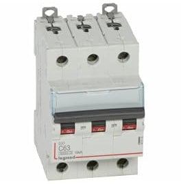 407835 Disjoncteur Triphasé 63a - 3p Courbe C - 6/10ka - à Vis - Legrand Dx3