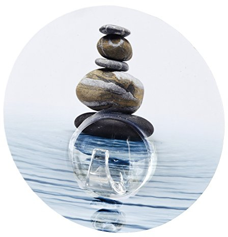 WENKO Static-Loc® Wandhaken UNO Meditation - Befestigen ohne Bohren, Kunststoff (PET), 8.5 x 2 x 8.5 cm, Mehrfarbig