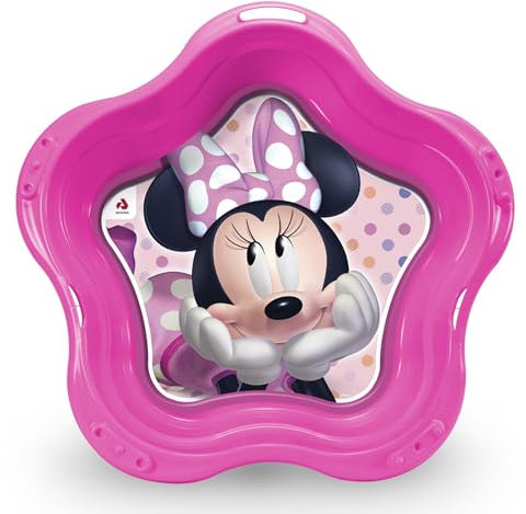Injusa - Piscina Infantil Minnie Mouse, para Niños de 1 a 3 años, con Decoración Permanente e Impermeable, Ranuras de Drenaje y Bordes Redondeados, Color Rosa