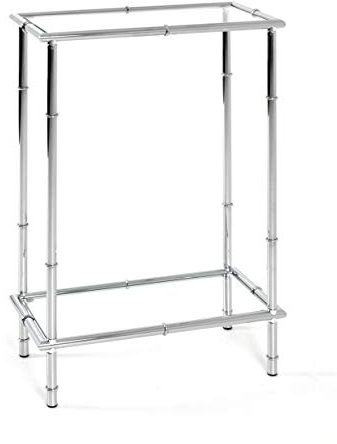 HAKU Möbel Konsole Chrom, Metall, Sicherheitsglas - Maße: B 50 cm x H 75 cm x T 25 cm, Style: Modern