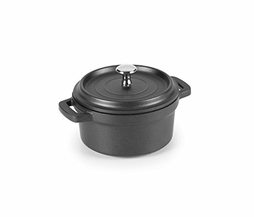 LACOR 25910 Rund Schwarzbratentopf Gießen Aluminium Durchmesser 9,5 cm, schwarz