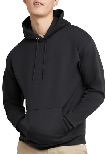 Hanes Men's Pullover EcoSmart Hooded Sweatshirt, Black, X-Large