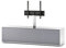 Sonorous Sta 161T pmad3036-wht de Gry de BS Stehende Meuble TV bas Avec suspension TV Roulettes caché, caisse blanche, surface supérieure, Blanc trempé verre et porte à rabat avec tissu acoustique Gris