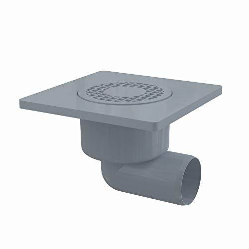Bodenablauf 150x150 Anschluss DN 50 Waagerecht Kunstoff extra flach Duschablauf Badeablauf