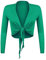 Glamexx24 Damen elegante Bolero Jäckchen Langarm Achselzucken Strickjacke BL0001, Gruen, Gr.- S/M