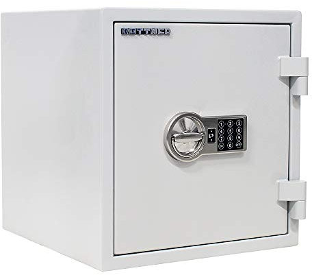 Rottner Fire Safe 40 Dokumententresor S2 Elektronikschloss Aufbohrschutz Notbestromung 30 minütiger Feuerschutz 1 verstellbarer Fachboden Wertschutzschrank inkl. Befestigungsmaterial