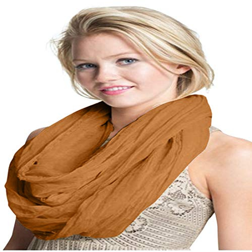 CJ Apparel Gold Mobius Infinity Scarf Snood Cowl Circular Tube Eternity Shawl Pashmina Hand Made in Nepal