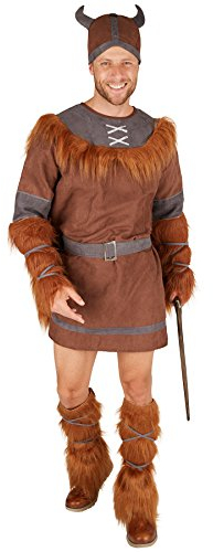 tectake dressforfun Herrenkostüm Winkinger | Gewand mit Kunstfell | inkl. Gürtel + Hut + Arm - und Beinstulpen (XXL | Nr. 301368)