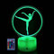 HPBN8 Ltd 3D Sportballett Ballett Lampe USB Power 7/16 Farben Fernbedienung Optical Illusion 3D LED Lampe Formen Kinder Schlafzimmer Nacht Licht Geburtstag Weihnachten Geschenke