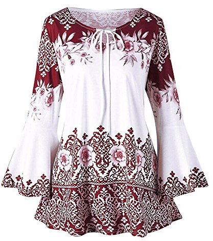 MRULIC 2018 Neue Damen Große Größe Frauen Spitze Schulterfrei T-Shirt Kurzarm Casual Top Bluse(T-Rot,EU-52/CN-5XL)