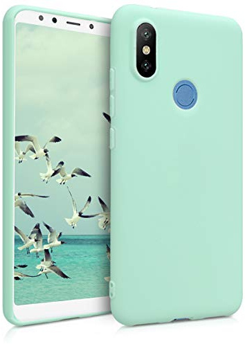 kwmobile Funda para Xiaomi Mi 6X / Mi A2 Carcasa - Ultrafina de TPU y Silicona con Bordes elevados anticaídas - Menta Mate