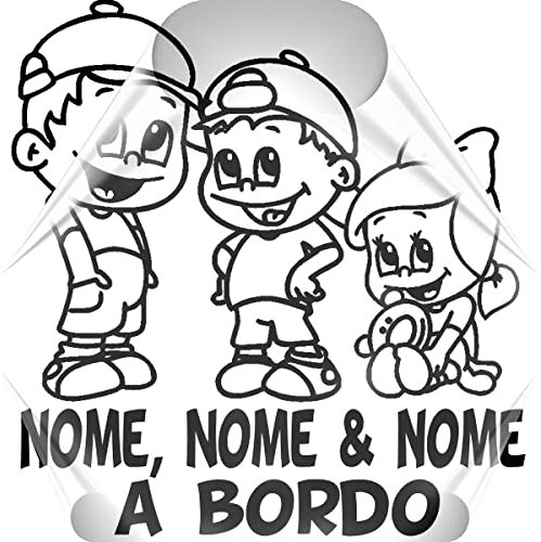 Stickeredo® Bimbo a bordo adesivo auto. adesivo bimbi a bordo fratelli. Adesivo nome bimbi