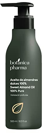 Botanyphme Huile d'amande sucrée 500 ml. 100% pur. Première pression froide. Dosage. Hydratant et émollient naturel.
