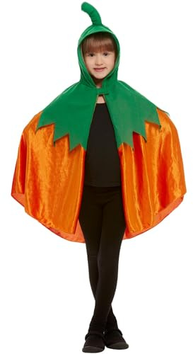 Smiffys Kürbisumhang, Orange, mit Kapuze Halloween