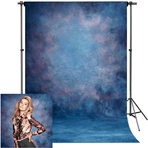 econious 1.5x2.2m Gradient Aurora Blue Portrait Photography Backdrop, Studio Pro Photo Prop with Rod Pocket