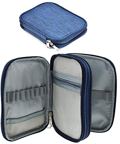 Hosoncovy Häkelnadeletui, Aufbewahrungstaschen-Organizer für Verschiedene Häkelnadeln / -nadeln und Häkelzubehör, Reißverschlussetui mit doppelter Schicht (nur leeres Etui)