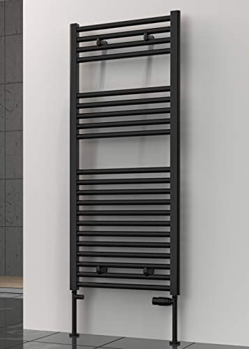 Luxury Premium Black Flat Heated Towel Radiator Rail, Central Heating Ladder,Central Heating Towel Warmer (600 * 1200)