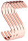 PAMO S Haken Rose Kupfer aus Metall - 5er Set - Küchenhaken aus Edelstahl zum Aufhängen von Pfannen in der Küche oder Kleidung an der Kleiderstange S-Haken Stahl rostfrei (5, Rosegold)