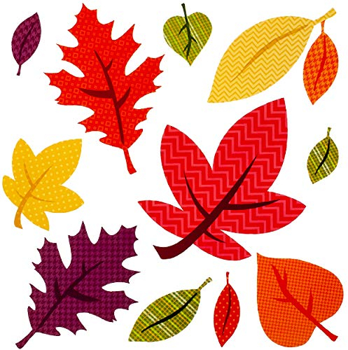 alles-meine.de GmbH Wandsticker Motivwahl Erwachsene & Kinder - 11 TLG. Set - Bunte Herbst Laub Blätter - selbstklebend + wiederverwendbar - Wandtattoo - Aufkleber Wandaufkle..