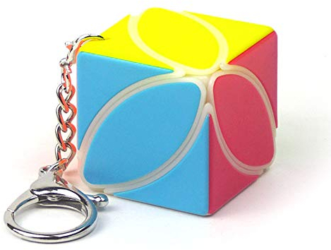 Yealvin Mini 2x2 Maple Leaf Magischer Würfel Schlüsselbund 2x2 Mini Skew Ivy Cube Ohne Aufkleber Magic Cube kreativer Schlüsselanhänger Dekoration Mehrfarbig