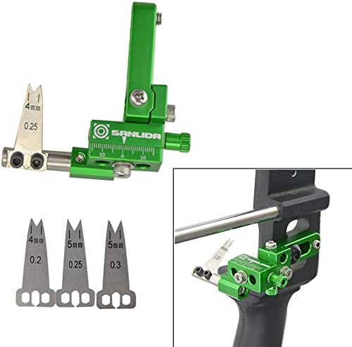 SHARROW Bogenschießen Pfeilauflage Compound Bogenwerfer Pfeilauflage mikroverstellbar mit 3 Stück Stahlplatte rechte Hand für Compound Bogen Jagd Bogenschießen Zubehör (Grün)