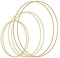 hifrom Metallringe, 6 Stück Gold Metallringe zum Basteln, Gold Beschichtet, 3 Größen Traumfänger Ring. Makramee Ring Floral Hoops für Wickeltechnik, DIY Hochzeit Kranz Dekor, Floristik (20/25/30 cm)