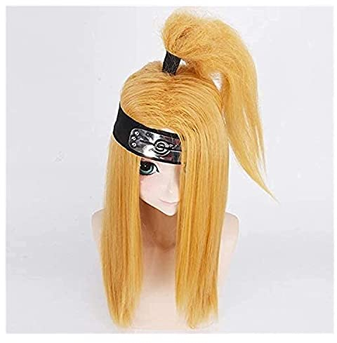 Anime Coer Wig. Cosplay Anime Akatsuki Deidara Langes Gelb Synthetisches Haar Cosplay Cosplay Anime Cosplay Perücken Angriff auf Titan Hange Zoe Cosplay Halloween Party Perücken + Perücke Mütze Perück