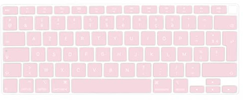 Digi-Tatoo Film de Protection du Clavier,Compatible avec Le Clavier MacBook Air 13 Pouces avec M1 Chip (A2337) en 2021/MacBook Air 13 Pouces en 2020(A2179), AZERTY French Layout,Silicone Couleur Rose